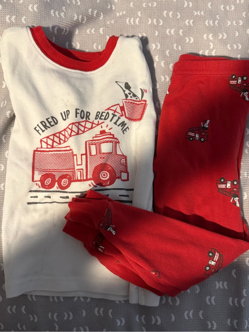 Carter's Red and White Firetruck Pajama Set